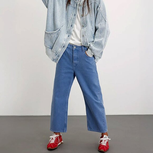 Free People We The Free Deep Trance Dropped Boyfriend Jeans - Picture 3 of 4